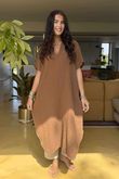 Made in Italy Paulo Pillow Cotton Shirt Dress Bronze /15 =